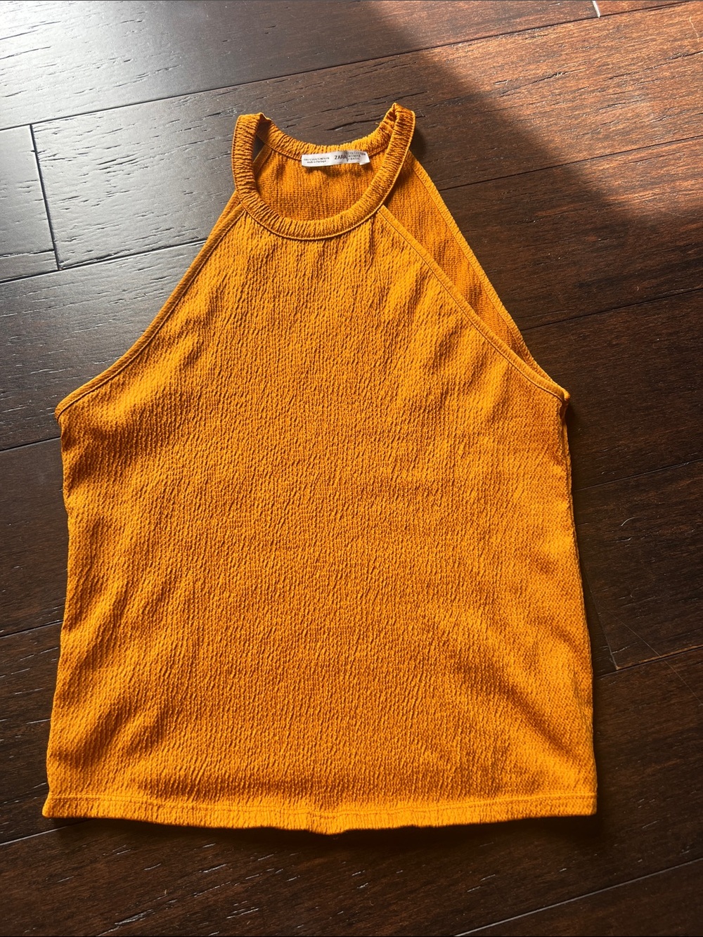 Zara Women's Ribbed Tank in Mustard Orange